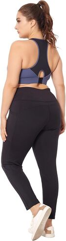 ZERDOCEAN Women's Plus Size Leggings Sports Capris with Pockets High Waisted Athletic Workout Yoga Tummy Control Pants in Kuwait
