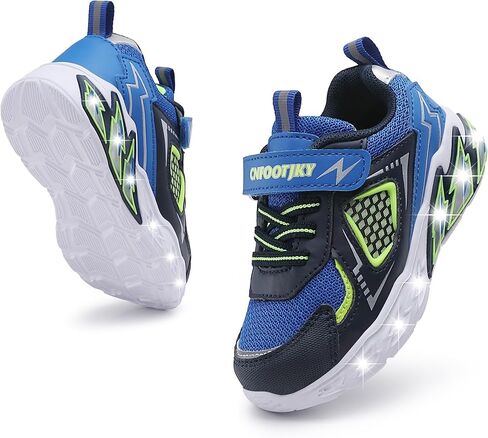 أحذية CNFOOTJKY المضيئة للأولاد، أحذية رياضية شبكية قابلة للتنفس وامضة LED وخفيفة الوزن للمشي للأطفال الصغار والأطفال الصغار in Kuwait