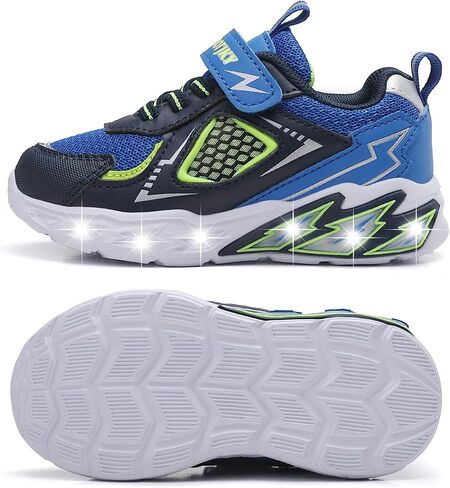 أحذية CNFOOTJKY المضيئة للأولاد، أحذية رياضية شبكية قابلة للتنفس وامضة LED وخفيفة الوزن للمشي للأطفال الصغار والأطفال الصغار in Kuwait