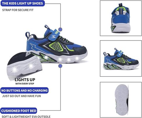 أحذية CNFOOTJKY المضيئة للأولاد، أحذية رياضية شبكية قابلة للتنفس وامضة LED وخفيفة الوزن للمشي للأطفال الصغار والأطفال الصغار in Kuwait