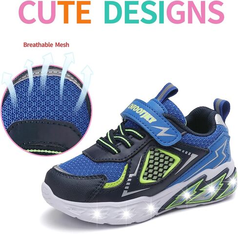 أحذية CNFOOTJKY المضيئة للأولاد، أحذية رياضية شبكية قابلة للتنفس وامضة LED وخفيفة الوزن للمشي للأطفال الصغار والأطفال الصغار in Kuwait