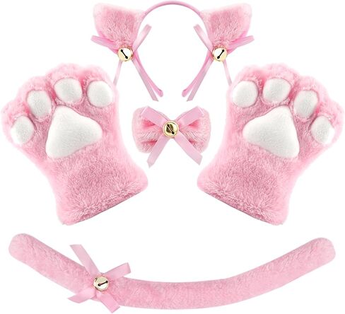 طقم زي لوليتا القوطية التنكري من يو وانت مي على شكل قطة يتكون من ذيل القط وقفازات مخالب القطة وطوق أذن القطة in Kuwait