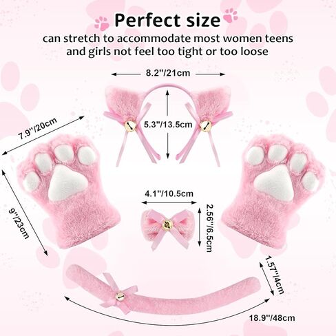 طقم زي لوليتا القوطية التنكري من يو وانت مي على شكل قطة يتكون من ذيل القط وقفازات مخالب القطة وطوق أذن القطة in Kuwait