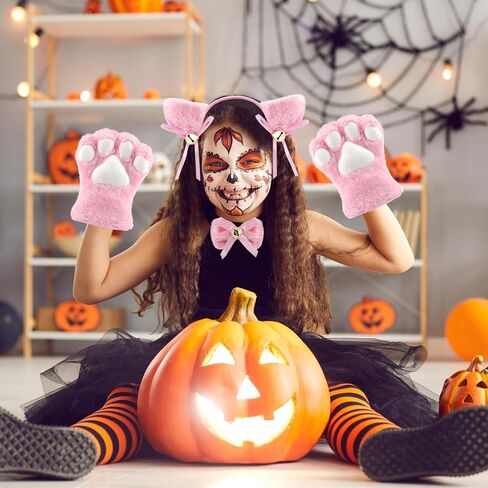 طقم زي لوليتا القوطية التنكري من يو وانت مي على شكل قطة يتكون من ذيل القط وقفازات مخالب القطة وطوق أذن القطة in Kuwait