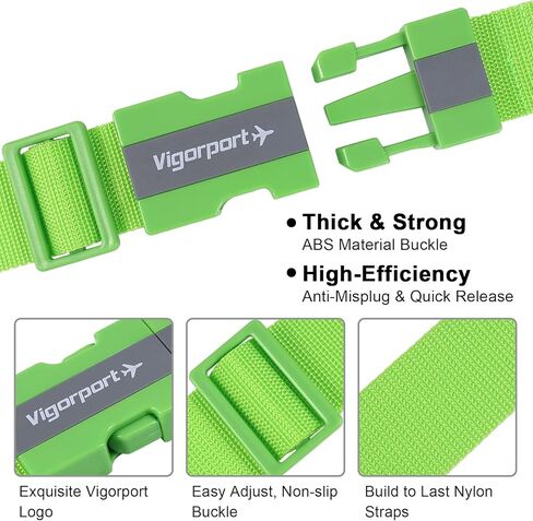 Vigorport 8 حزمة الأمتعة الأشرطة حقيبة العلامات مجموعة، السفر قابل للتعديل حقيبة حزام سيليكون الأمتعة العلامات مع اسم بطاقة الهوية رجل إمرأة السفر الملحقات in Kuwait