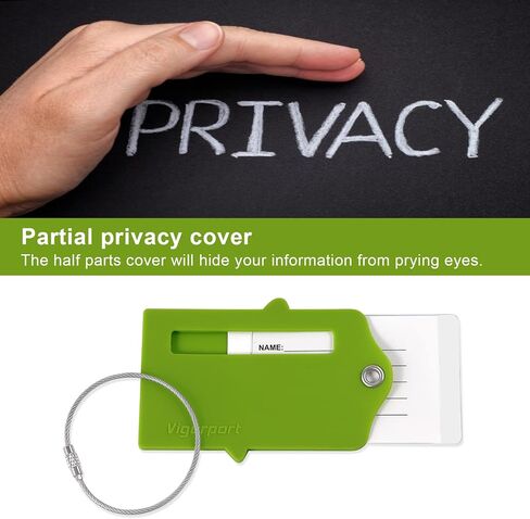 Vigorport 8 حزمة الأمتعة الأشرطة حقيبة العلامات مجموعة، السفر قابل للتعديل حقيبة حزام سيليكون الأمتعة العلامات مع اسم بطاقة الهوية رجل إمرأة السفر الملحقات in Kuwait