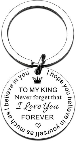 Stocking Stuffers for Men Adults Boyfriend Gifts Valentines Day Gifts for Him Anniversary Birthday Gifts for Boyfriend from Girlfriend Gifts for Husband from Wife To My King Keychain in Saudi Arabia