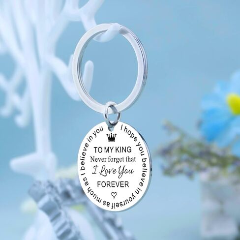 Stocking Stuffers for Men Adults Boyfriend Gifts Valentines Day Gifts for Him Anniversary Birthday Gifts for Boyfriend from Girlfriend Gifts for Husband from Wife To My King Keychain in Saudi Arabia