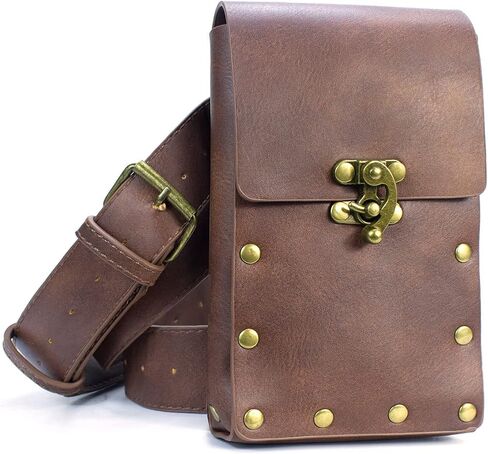 Waist Bag Fanny Pack Crossover Corset Wallet Leather Leg Hip Pouch Casual Daypack Gothic Festival Cosplay Costume Belt Purse (Col) in Kuwait