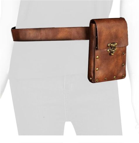 Waist Bag Fanny Pack Crossover Corset Wallet Leather Leg Hip Pouch Casual Daypack Gothic Festival Cosplay Costume Belt Purse (Col) in Kuwait
