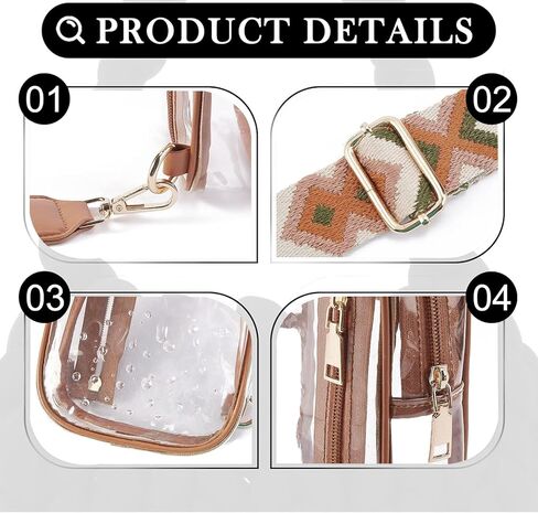 Yaopeing Clear Sling Bag, See Through Fashion Fanny Pack for Women Men,Transparent Crossbody Bags Stadium Approved,Clear Purses for with Adjustable Strap for Concert (Black with Black Strap) in Kuwait