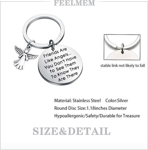 FEELMEM أفضل هدية لصديق سلسلة مفاتيح الصداقة مثل مجوهرات الملائكة in Kuwait