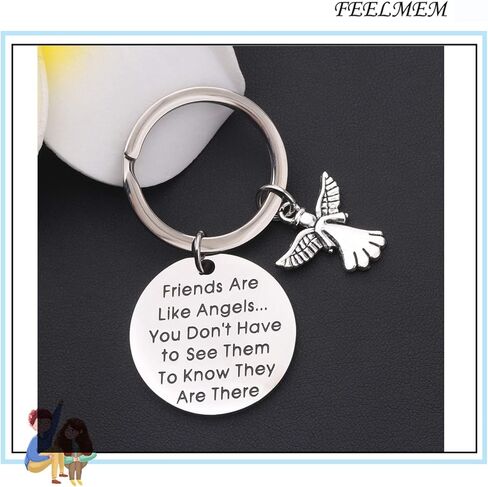 FEELMEM أفضل هدية لصديق سلسلة مفاتيح الصداقة مثل مجوهرات الملائكة in Kuwait