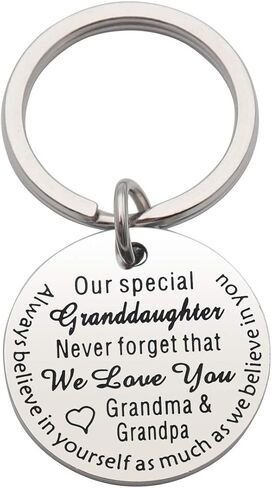 CHENVA Grandparents to Granddaughter Gifts Never Forget That We Love You Keychain Inspirational Gift for Granddaughter in Saudi Arabia