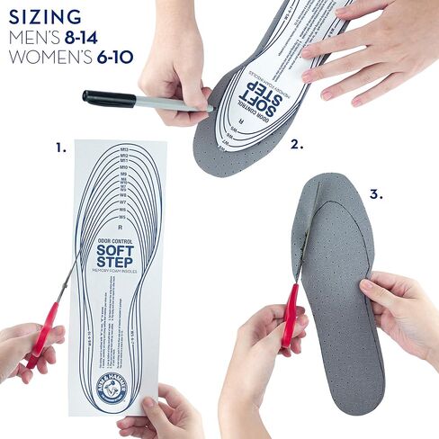 Arm & Hammer Odor Control Soft Step Insoles, Memory Foam Insoles for Men, Memory Foam Insoles for Women, Best Insoles for Standing All Day, Foot Inserts, Shoe Inserts Men and Women -1 Pair in Saudi Arabia
