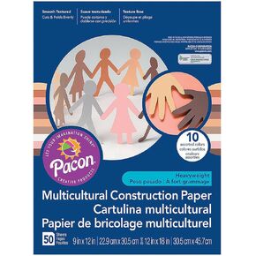 Pacon® Assorted Multicultural Colors 9" x 12" Heavyweight Construction Paper- Art Supplies - Art Paper - 50 Pieces in Saudi Arabia