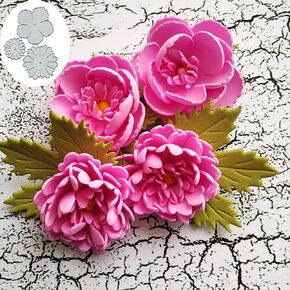 3 قطع من قوالب القطع المعدنية على شكل زهور الورد، قطع قوالب قطع أوراق زهرة الربيع والفراشة، استنسل DIY لعمل قصاصات الورق المزخرفة وصنع بطاقات القصاصات in Kuwait