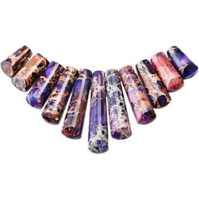 Nupuyai Polished Stone Loose Beads for Jewelry Making, Top Drilled Gradutated Sticks Pendant Beads Set