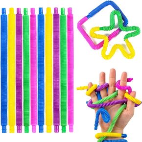 nutty toys 10 pk Pop Tubes Sensory Toys (Mini) Fine Motor Skills & Learning Toddler Toy for Kids Top ADHD & Autism Fidget 2023 Best Preschool Gifts Idea, Unique Boy & Girl Easter Basket Stuffers in Kuwait
