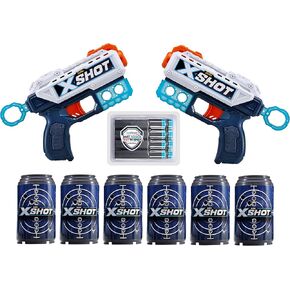 Excel Double Kickback (6 أهداف إطلاق نار + 8 سهام) مجموعة Blaster Combo من ZURU، X-Shot Red Foam Dart Blaster، Toy Blaster، صغير الحجم، ألعاب للأطفال والمراهقين والبالغين (أحمر) in Kuwait