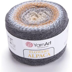 Yarn Art Flowers Alpaca 20% Alpaca 80% Acrylic Weight 8.82oz Length 1028 Yards Multicolor Rainbow Crochet Winter Yarn Weight 2 Sport (440)