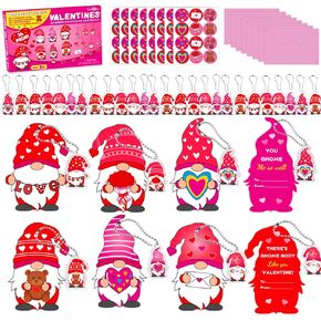 Wiooffen 36 Pack Valentines Day Keychain Cards for Kids, Sea Animal Valentines Pendant Ornament Greeting Exchange Gifts Cards Favors for Kids Classroom School Valentines Party Decorations
