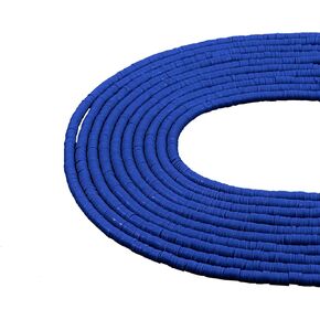 Ornaland 10 Strands 4mm Handmade Polymer Clay Beads Vinyl Disc Heishi Beads Flat Round Loose Spacer Chip Beads for Bohemian Surfer Bracelets Jewelry Making (Dodger Blue)
