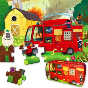 Puzzles for Kids Ages 3-5, Premium 100 Pieces Barnyard Floor Puzzles for Kids with Giant Piece Puzzle for Kids Ages 4-8(Barnyard)