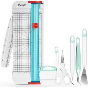 ماكينة تشذيب قطع الورق من Ecraft مع مجموعة أدوات إزالة الأعشاب من الفينيل، أدوات إزالة الأعشاب/مكشطة/ملعقة/ملاقط/مقص مجموعة أدوات أساسية لسكرابوكينغ، الملصقات، البطاقات، القسيمة، الحروف، الأعمال الفنية DIY، القطع، الربط in Kuwait