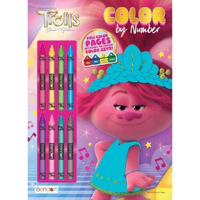 دريم وركس ترولز باند معًا كتاب تلوين 32 صفحة بالألوان حسب الأرقام مع 8 أقلام تلوين، 58394 in Kuwait