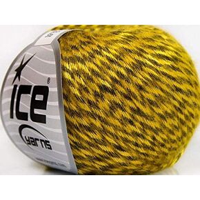 Rock Star, Yellowjacket - أصفر ساطع وذهبي وأسود، لامع، غزل من مزيج الأكريليك من صوف المرينو والنايلون الناعم، 50 جرام in Kuwait