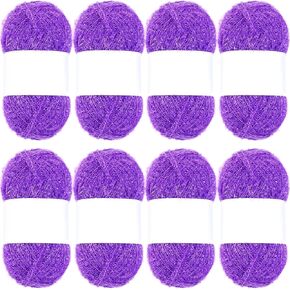 Timgle 8 Skeins 219 Yard Eyelash Yarn Scrubby Yarn for Dishcloths Polyester for Scrubber Crochet and Knitting Project Total 1752 Yards Craft Kit in Kuwait