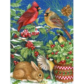 Christmas Diamond Art Painting Kits for Adults, Diamond Paintings for Beginners, Cardinal Round 5D Paint with Diamonds Pictures Gem Art Painting Kits DIY Crafts－B10049 in Kuwait