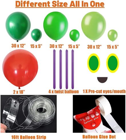 مجموعة بالونات بومود DIY 141 قطعة من بالونات كاتربيلر الخضراء لحفلات أعياد الميلاد الأولى وحفلات استقبال المولود الجديد للأطفال الجائعين لتزيين الحفلات (أخضر) in Kuwait