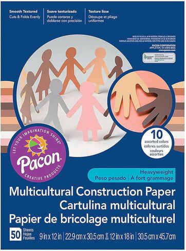 Pacon® Assorted Multicultural Colors 9" x 12" Heavyweight Construction Paper- Art Supplies - Art Paper - 50 Pieces in Saudi Arabia
