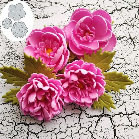 3 قطع من قوالب القطع المعدنية على شكل زهور الورد، قطع قوالب قطع أوراق زهرة الربيع والفراشة، استنسل DIY لعمل قصاصات الورق المزخرفة وصنع بطاقات القصاصات in Kuwait