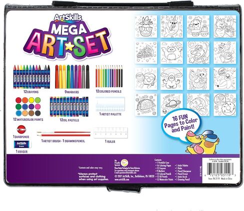ArtSkills Mega Art Set, Arts and Crafts Supplies, Includes Colored Pencils, Stencil Letters, Markers, Watercolor Paint, Crayons, 80 Pieces in Saudi Arabia