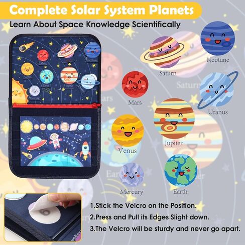 Busy Board Montessori Toy for Toddlers, Sensory Board for Preschool Learning Fine Motor Skills, Activity Board for 1 2 3 4 5 Year Old Toddlers Travel Toy for Plane Car, Gift for Boys Girls (Blue) in Saudi Arabia