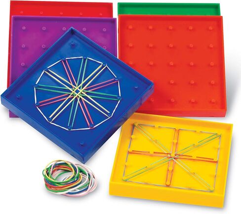 Learning Resources 5-Inch Double-Sided Assorted Geoboard Shapes - 6 Pieces, Ages 5+ Kindergarten Learning Toys, Math Manipulatives for Kids,Back to School Supplies, Teacher Supplies in Saudi Arabia