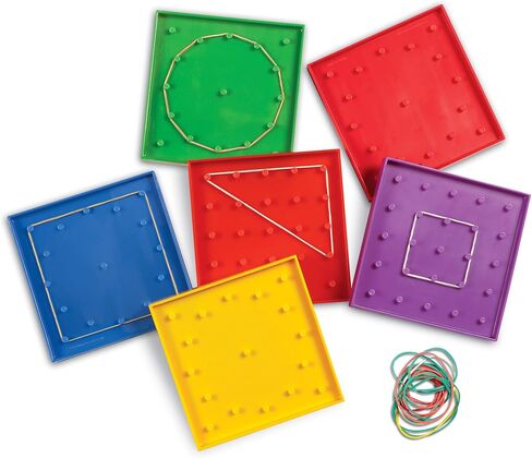 Learning Resources 5-Inch Double-Sided Assorted Geoboard Shapes - 6 Pieces, Ages 5+ Kindergarten Learning Toys, Math Manipulatives for Kids,Back to School Supplies, Teacher Supplies in Saudi Arabia