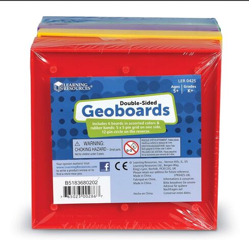 Learning Resources 5-Inch Double-Sided Assorted Geoboard Shapes - 6 Pieces, Ages 5+ Kindergarten Learning Toys, Math Manipulatives for Kids,Back to School Supplies, Teacher Supplies in Saudi Arabia