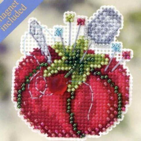 Tomato Pincushion Beaded Counted Cross Stitch Ornament Kit Mill Hill 2012 Spring Bouquet MH-182104 by Mill Hill in Saudi Arabia