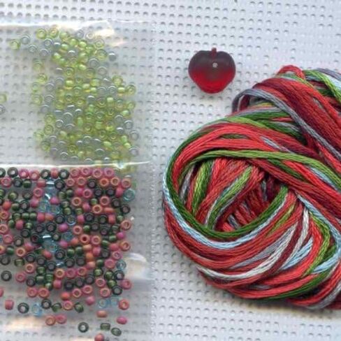 Tomato Pincushion Beaded Counted Cross Stitch Ornament Kit Mill Hill 2012 Spring Bouquet MH-182104 by Mill Hill in Saudi Arabia