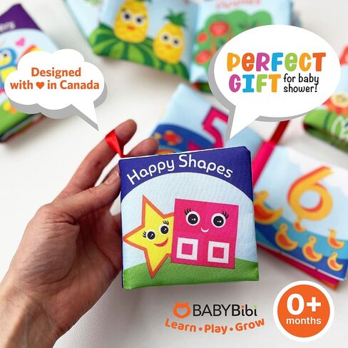 Soft Cloth Books for Babies (Set of 6): Crinkle Touch & Feel Sensory Books for Newborns 0-12 Months, Non-Toxic Washable Baby Books, Tummy Time Toy, for Boys & Girls in Saudi Arabia