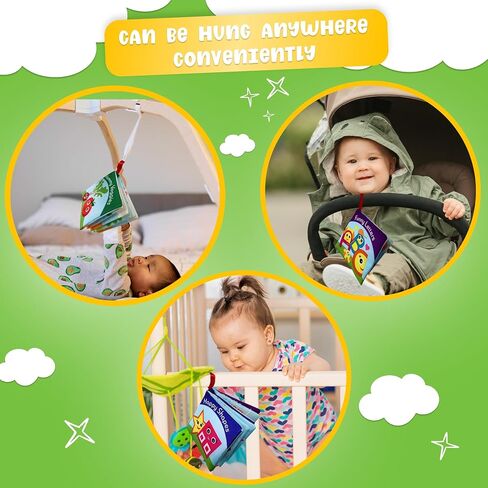 Soft Cloth Books for Babies (Set of 6): Crinkle Touch & Feel Sensory Books for Newborns 0-12 Months, Non-Toxic Washable Baby Books, Tummy Time Toy, for Boys & Girls in Saudi Arabia