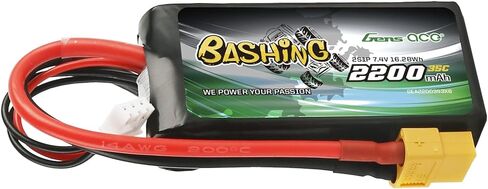Gens ace 2S Lipo Battery 7.4V 2200mAh 35C Soft Case Pack with XT60 Plug for Ompatible with Rc TRX 1/16 E-Revo VXL Summit Slash Losi 1/14 Mini 8ight and Rc Cars in Saudi Arabia