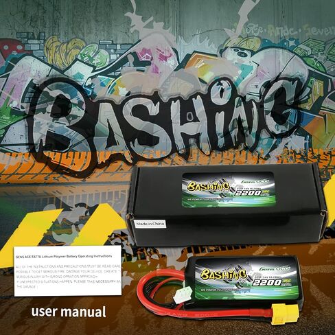 Gens ace 2S Lipo Battery 7.4V 2200mAh 35C Soft Case Pack with XT60 Plug for Ompatible with Rc TRX 1/16 E-Revo VXL Summit Slash Losi 1/14 Mini 8ight and Rc Cars in Saudi Arabia