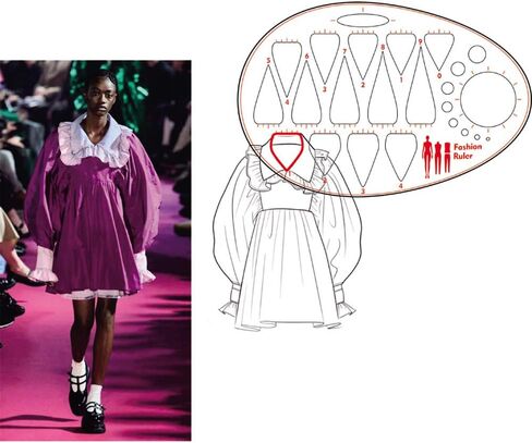 مسطرة خط العنق لقالب رسم الازياء، تصميم أنماط الخياطة البشرية، قياس الملابس، مساطر منحنية فرنسية، نمط ايه 4 مسودة ورسومات ورقية in Kuwait