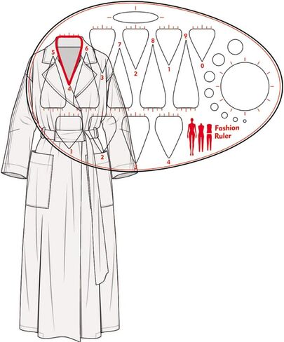 مسطرة خط العنق لقالب رسم الازياء، تصميم أنماط الخياطة البشرية، قياس الملابس، مساطر منحنية فرنسية، نمط ايه 4 مسودة ورسومات ورقية in Kuwait