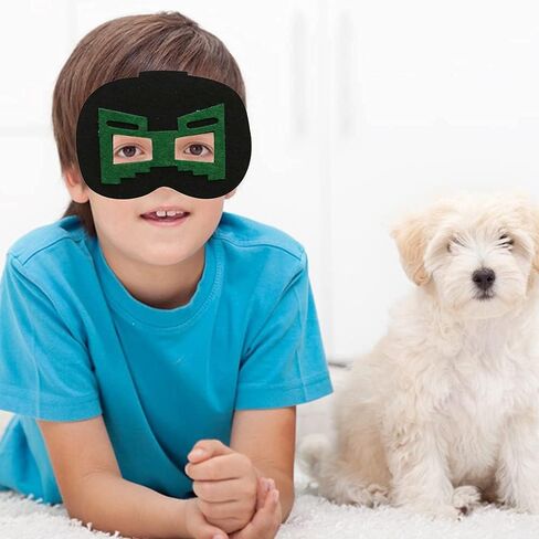 DOEA 12 Packs Miner Pixel Masks for Kids Party Favors, Miner Theme Birthday Party Decorations Photo Booth Prop Role Playing Party Supplies in Kuwait